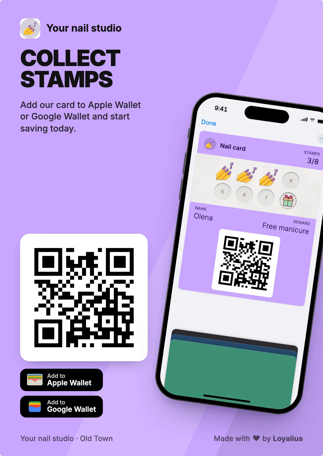 Vytištěný plakát A5 s QR kódem pro přidání karty